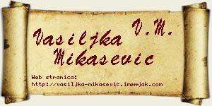 Vasiljka Mikašević vizit kartica